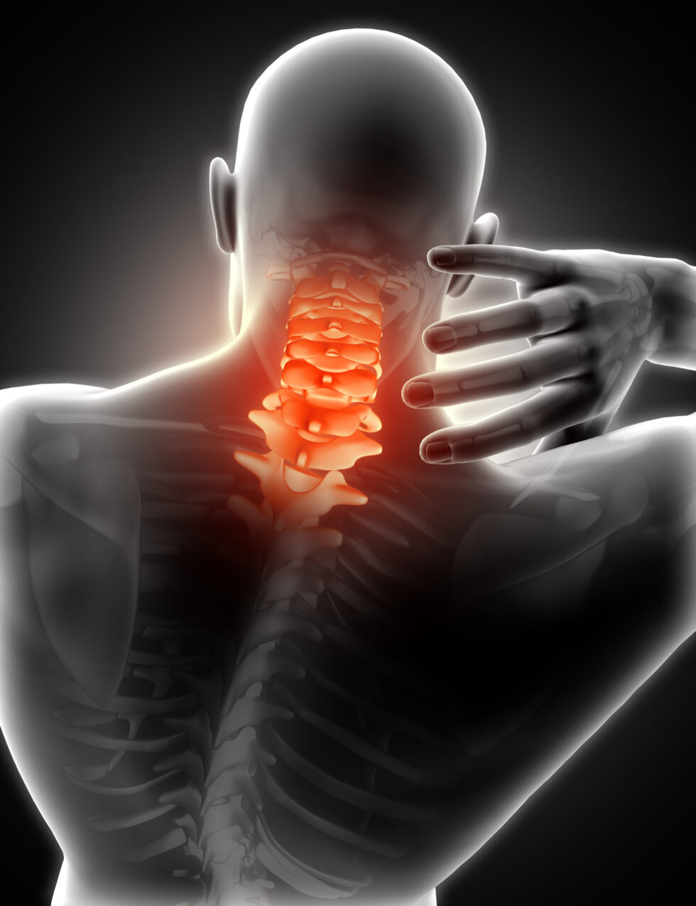Person experiencing neck pain